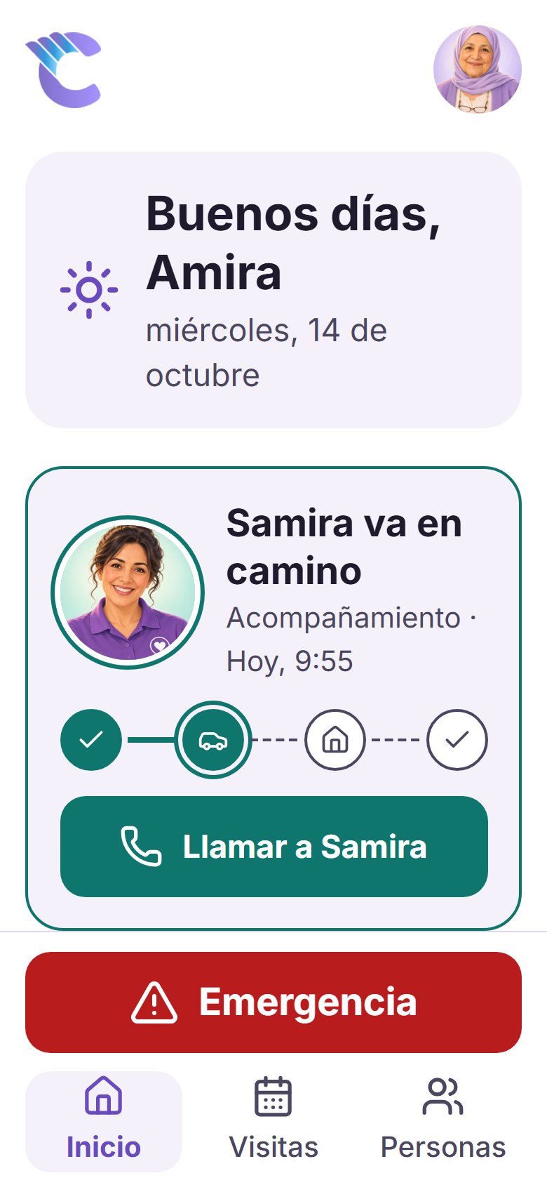 The app's Home screen in Español